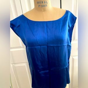 Royal Blue Silk Blouse - Medium